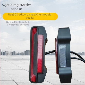 Svjetlo za registracijsku pločicu električnog tricikla | Materijal: ABS+PS | Napajanje: 12V ili 48–60V | Životni vijek: 3