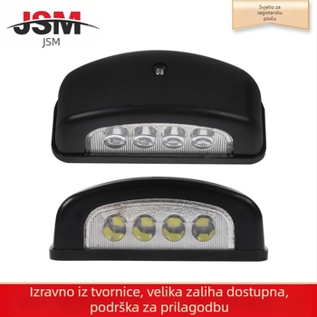 LED svjetlo za registarsku pločicu kamiona, 24V/12V, 4×0.5W, 6000K, životni vijek 20000h, univerzalno za kamione i prikolice