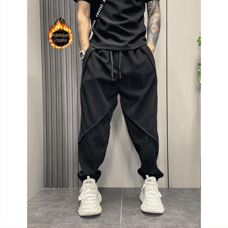Nove moderne muške casual hlače s zimskim fleeceom, jogger kroj harems