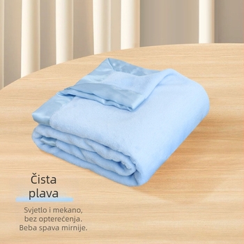 Ai Kexin flanel deka za bebe sa satenskim rubom, 200–300 g, prilagodljiva