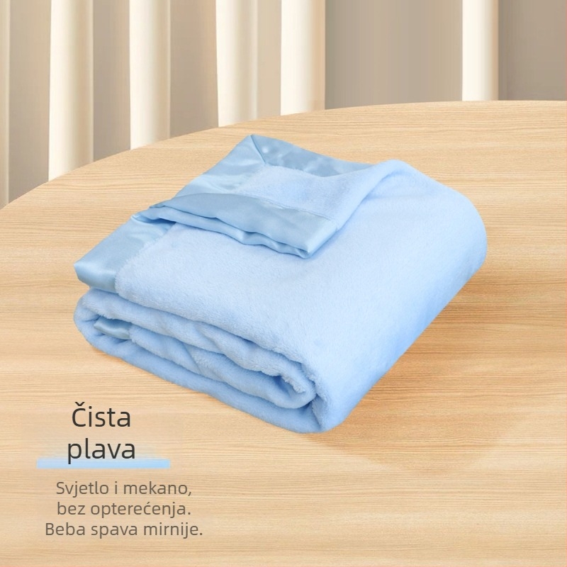 Ai Kexin flanel deka za bebe sa satenskim rubom, 200–300 g, prilagodljiva