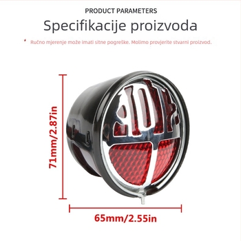 Stražnje svjetlo motocikla STOP – 12V, kružno, 10W, plastično, za 12V jednocilindrične modele