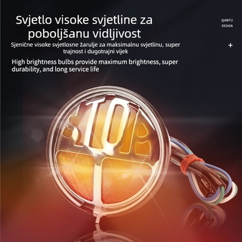 Stražnje svjetlo motocikla STOP – 12V, kružno, 10W, plastično, za 12V jednocilindrične modele