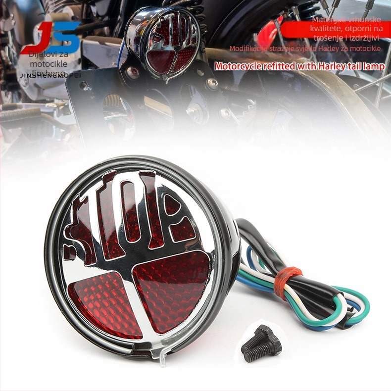 Stražnje svjetlo motocikla STOP – 12V, kružno, 10W, plastično, za 12V jednocilindrične modele