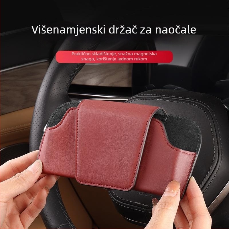 Auto klip za naočale – Ultrafilm koža, organizator za vizir automobila, 10 godina trajanja