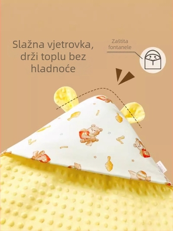 Četverosezonsko odvojivo dječje ćebe za novorođenčad, pamuk 95%+, uzorci životinja i crtani likovi