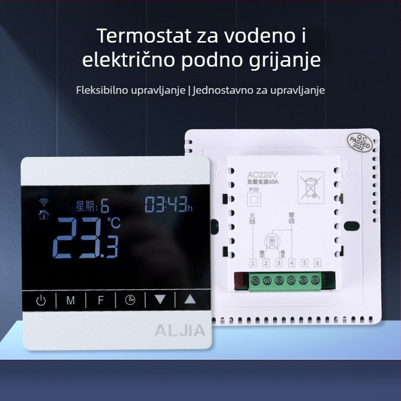 ALJIA panel za upravljanje temperaturom za središnji klimatizacijski sustav s inteligentnim regulatorom temperature, kompatibilan s klima uređajima, 220V