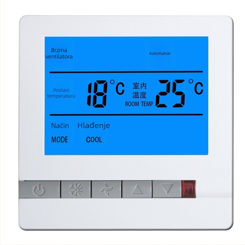 ALJIA panel za upravljanje temperaturom za središnji klimatizacijski sustav s inteligentnim regulatorom temperature, kompatibilan s klima uređajima, 220V