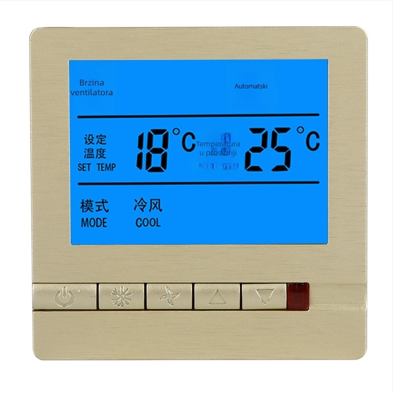 ALJIA panel za upravljanje temperaturom za središnji klimatizacijski sustav s inteligentnim regulatorom temperature, kompatibilan s klima uređajima, 220V