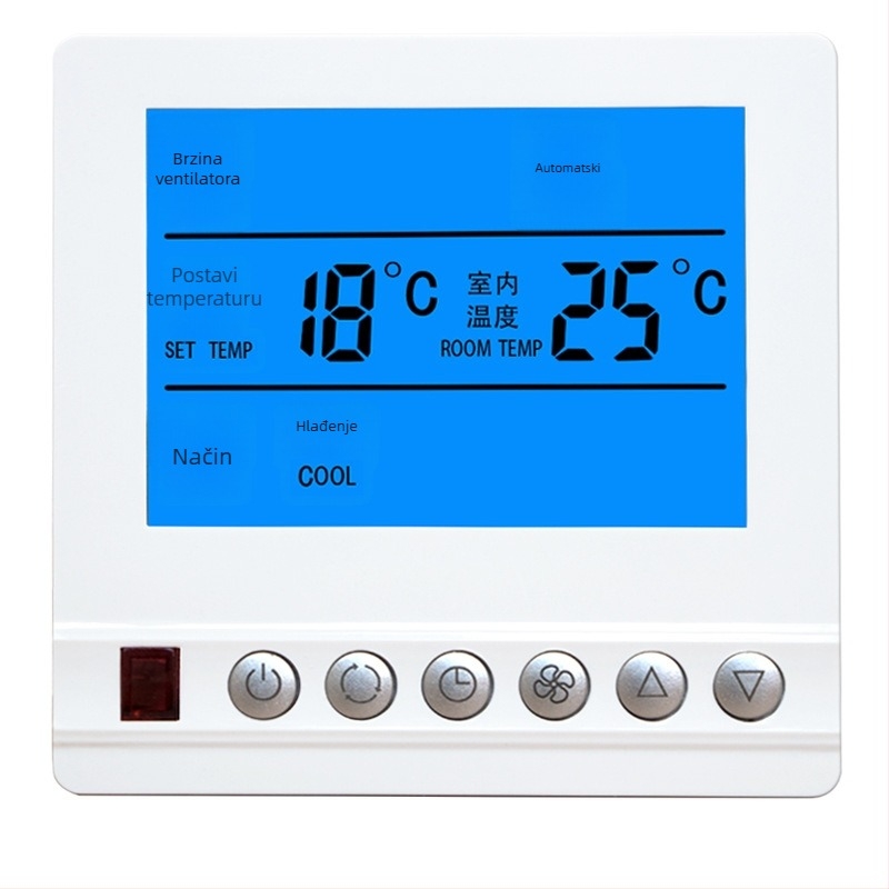 ALJIA panel za upravljanje temperaturom za središnji klimatizacijski sustav s inteligentnim regulatorom temperature, kompatibilan s klima uređajima, 220V