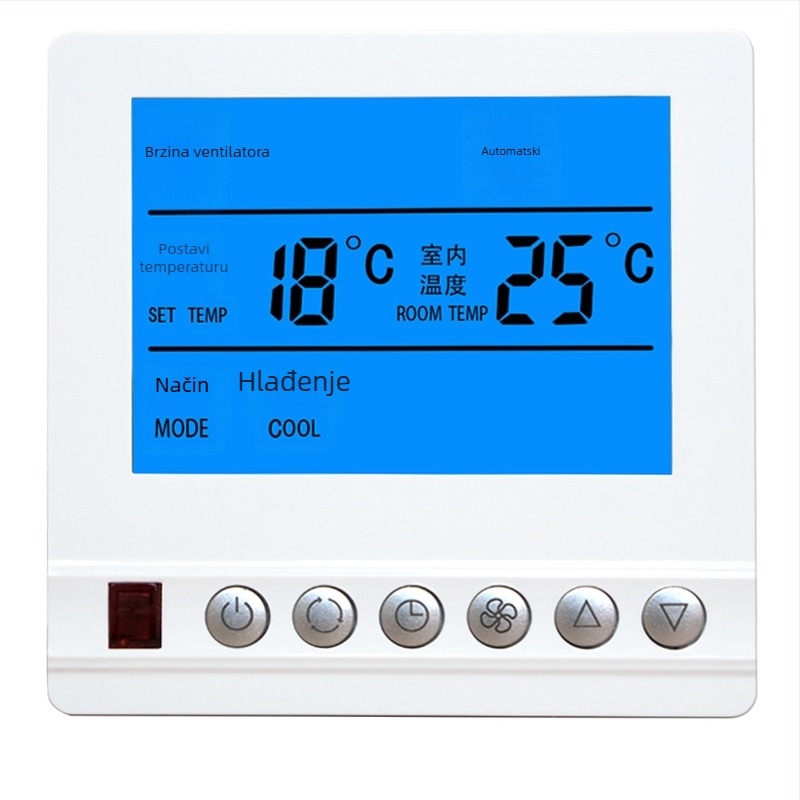 ALJIA panel za upravljanje temperaturom za središnji klimatizacijski sustav s inteligentnim regulatorom temperature, kompatibilan s klima uređajima, 220V
