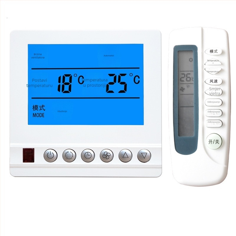 ALJIA panel za upravljanje temperaturom za središnji klimatizacijski sustav s inteligentnim regulatorom temperature, kompatibilan s klima uređajima, 220V