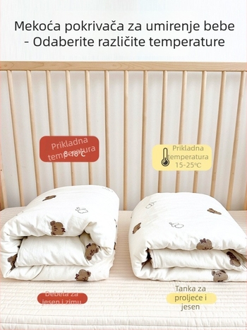 Novorođenački pamučni quilt-swaddle, karikatura motiv, tkanina i punilo od 100% pamučne, za sve sezone