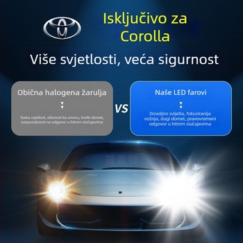 LED žarulja za prednje svjetlo Corolla – visok i nizak snop, 70–80W, 12V