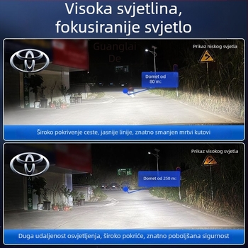 LED žarulja za prednje svjetlo Corolla – visok i nizak snop, 70–80W, 12V