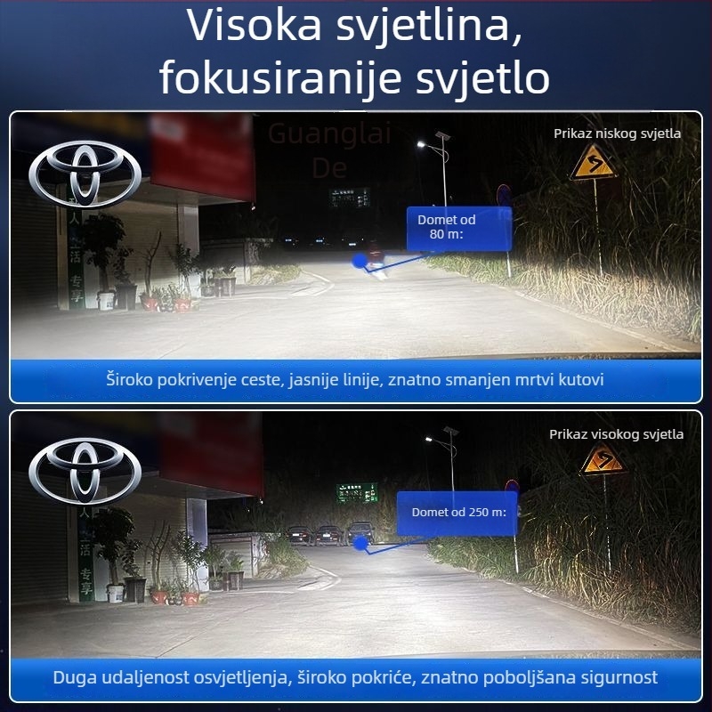 LED žarulja za prednje svjetlo Corolla – visok i nizak snop, 70–80W, 12V