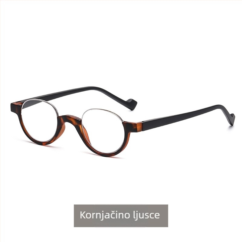 Naočale za čitanje s zaštitom od plavog svjetla, okrugli okvir, poluokvir, leće AC, okvir od metala i PC-a