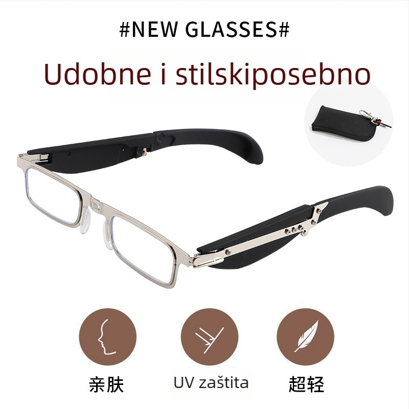 Naočale za čitanje s PC lećama, anti-plavo svjetlo i anti-radiacija, puni okvir metal/PC, četvrtasti oblik