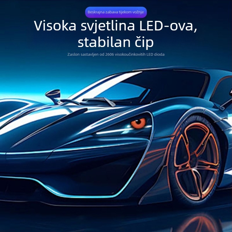 LED automobilska svjetla Eye Screen Diamond-Shaped Demon Eye, 12V, dinamički DIY editable