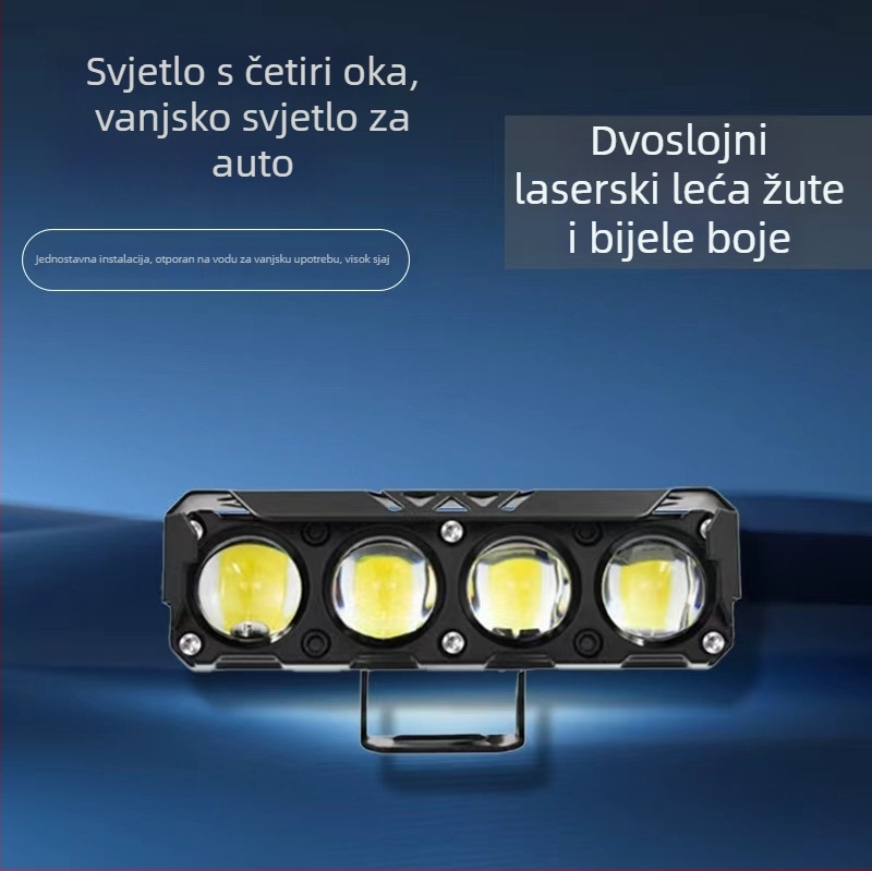 Motociklističko LED prednje svjetlo s lećom, 12-80V, IPX5, model R134, aluminij