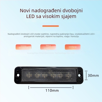 LED svjetlo upozorenja za prednju rešetku kamiona, 24V, 4W, PC/ABS, pogodno za kombi, kamion i terensko vozilo