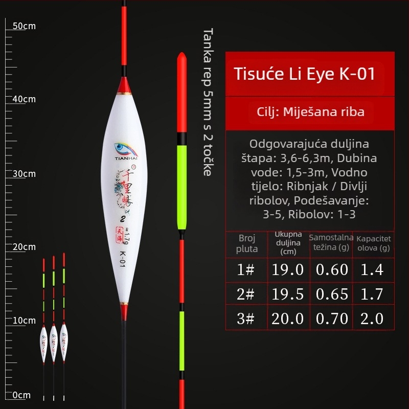 Vertikalni drift plovci za ribolov — Telepathy, kompozitni materijal