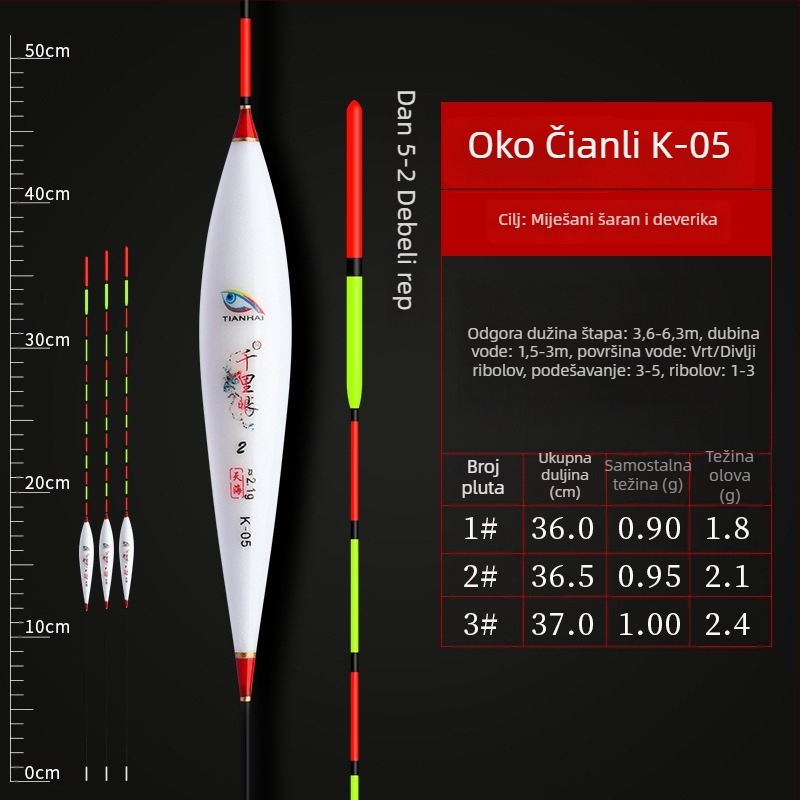 Vertikalni drift plovci za ribolov — Telepathy, kompozitni materijal