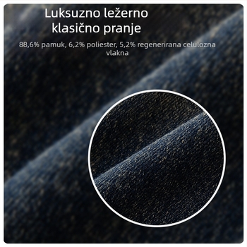 Muška traper jakna, ulični stil, labav kroj, ovratnik s reverom, bočne džepove