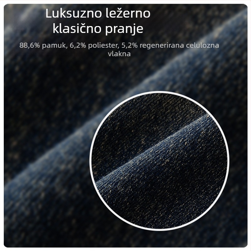Muška traper jakna, ulični stil, labav kroj, ovratnik s reverom, bočne džepove