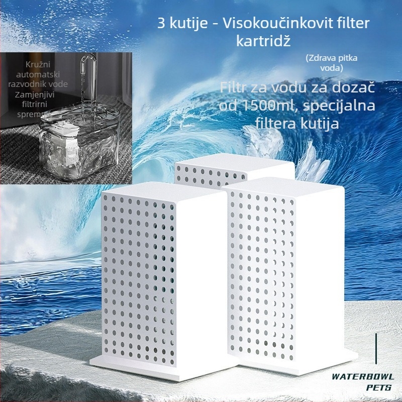 Dispenser za vodu za mačke sa bežičnom pumpom, senzorom i filtrom, prehrambeni PC materijal