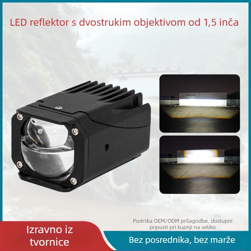 Auto LED magle svjetla s Bi-Optičkim lećama, dvostruki snop, aluminijski kućište, IP67, 12-24V, 50W, 6000 lm