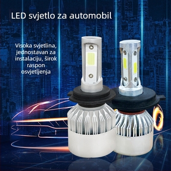 Laser LED prednja svjetla za automobile, trostrano koncentrirana prednja svjetla, 12V, aluminijska legura, univerzalna kompatibilnost (H1/H7/H4/9005/9006/9012)
