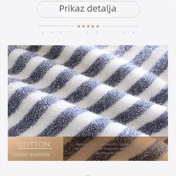 Dječja maramica za lice, prugasta pamuk, mekana i upijajuća; 32s pređa, glatka tkanina, 100-120 g