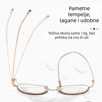 Hyunsha naočale za čitanje, metalni okvir s punim okvirom, PC leće, asferične, zaštita od plavog svjetla