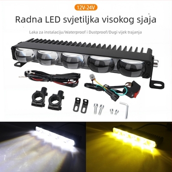 LED reflektor s pet očiju za automobil i motocikl, aluminijsko kućište, 12V, 5W, model Motor294-5z-wy-1