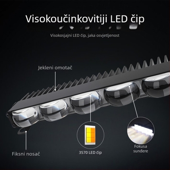 LED reflektor s pet očiju za automobil i motocikl, aluminijsko kućište, 12V, 5W, model Motor294-5z-wy-1