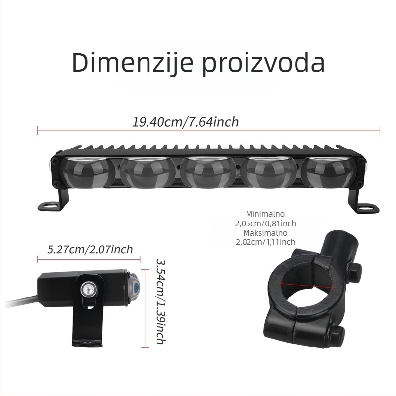 LED reflektor s pet očiju za automobil i motocikl, aluminijsko kućište, 12V, 5W, model Motor294-5z-wy-1