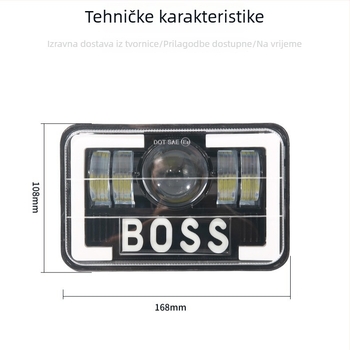 LED kvadratno radno svjetlo za terenska vozila, 60W, 12V, 5000lm, IP67, kućište od lijevanog aluminija