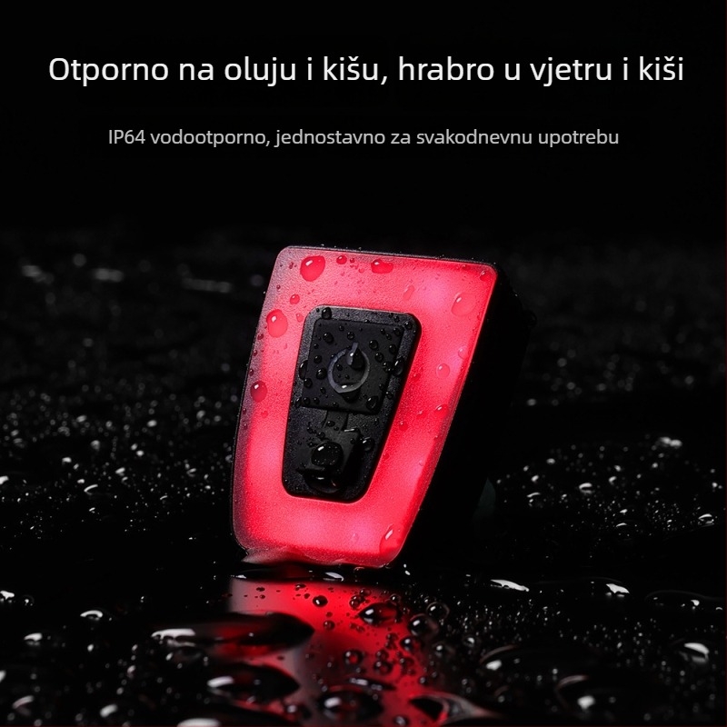Stražnja svjetiljka za bicikl s USB punjenjem, vodootporna, treperi, prijenosna, svjetlo za kacigu