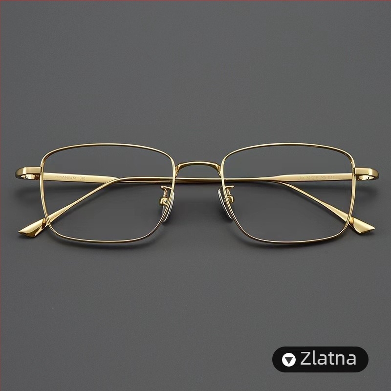 Naočale za čitanje, kvadratni okvir, čist titan, leće od smole, protiv plavog svjetla i radiacije, za odrasle