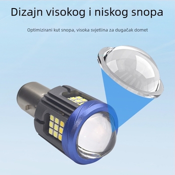 Motocikl LED reflektor, aluminijsko kućište s lećom, univerzalno 12–85 V, 1000 lm, dizajn čeličnog topa sa svih strana