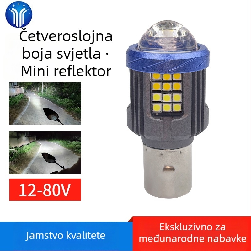 Motocikl LED reflektor, aluminijsko kućište s lećom, univerzalno 12–85 V, 1000 lm, dizajn čeličnog topa sa svih strana