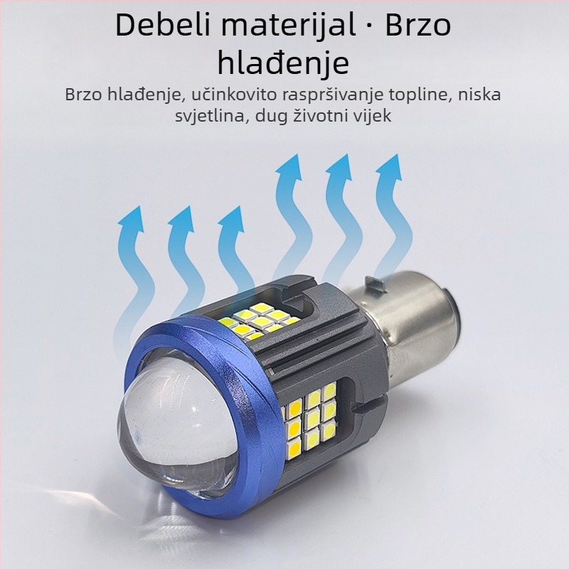 Motocikl LED reflektor, aluminijsko kućište s lećom, univerzalno 12–85 V, 1000 lm, dizajn čeličnog topa sa svih strana