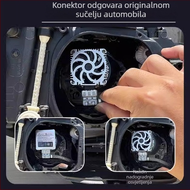 LED automobilska žarulja za prednja svjetla D1S/D2S/D3S/D4S/D5S/D8S – 35W, 12V, 6800 lm, aluminijsko kućište, trajanje 50 000 h