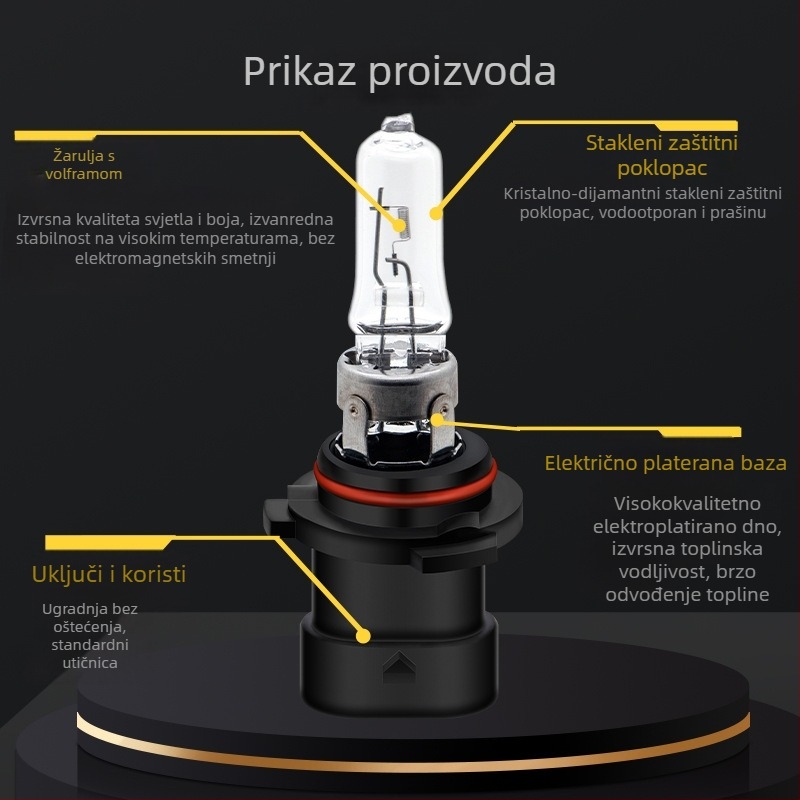Automobilska halogena žarulja za prednje svjetlo 9005XS – izravna zamjena priključkom, 12V, 65W, 5000 lm, IP65