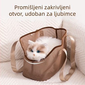 Torba za kućne ljubimce preko ramena, jednostavan dizajn, prozračna mreža, Teslin materijal, 500 g