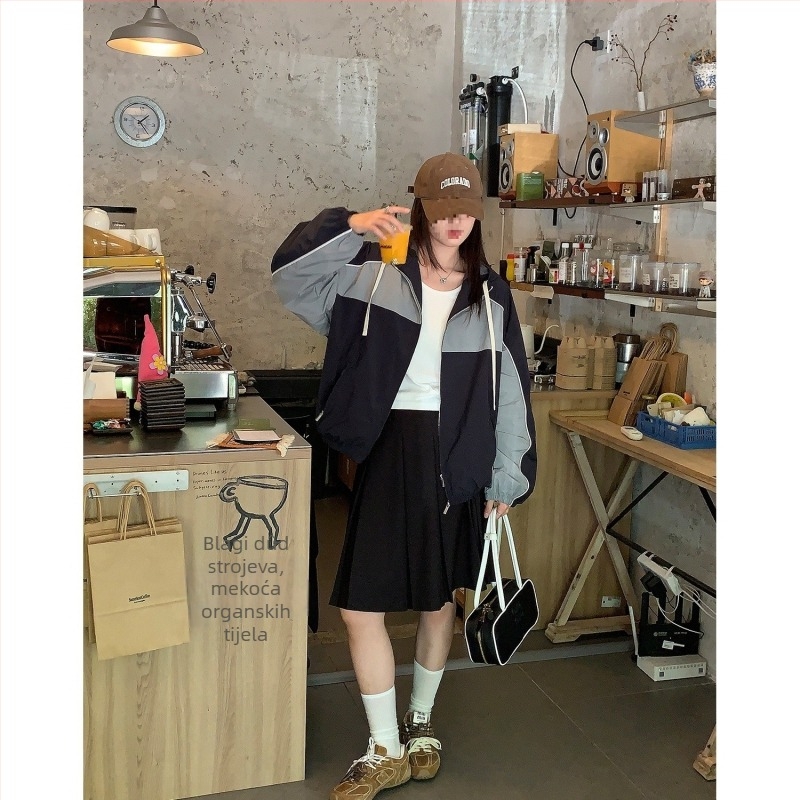 A-linija plisirana suknja, drapirani kroj, glavni materijal: poliester 70–80%, jesen 2025, japansko-korejski casual stil