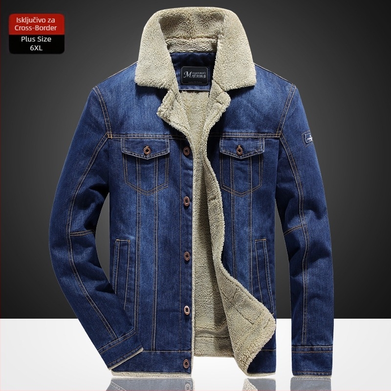Muška pamučna jakna casual stila, s ovratnikom tipa Lapel, jednoredno kopčanje, slobodna silueta, dugi rukavi, podstava acetat