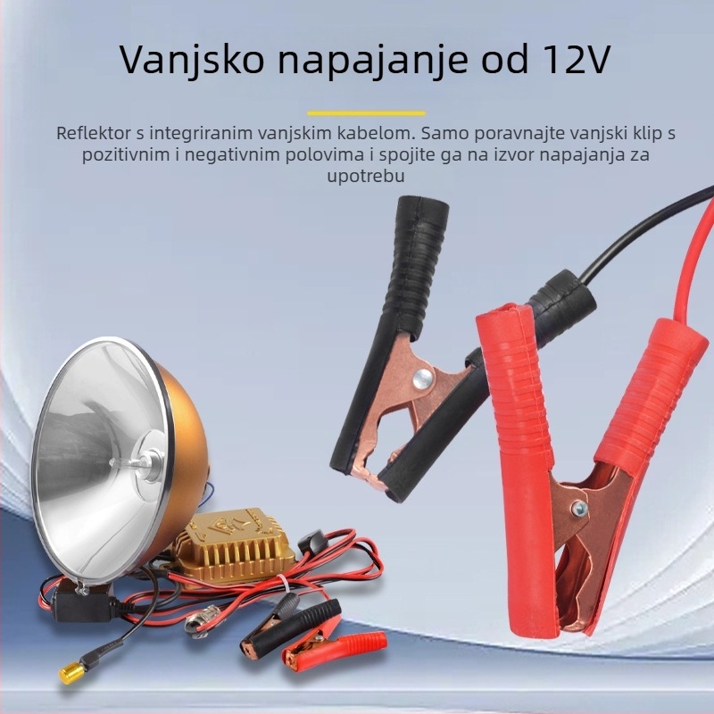 Xenon reflektor za glavu, 12V vanjska baterija, aluminijsko kućište, HID svjetlo, opcije snage 128W/200W/300W/400W, domet preko 500 m