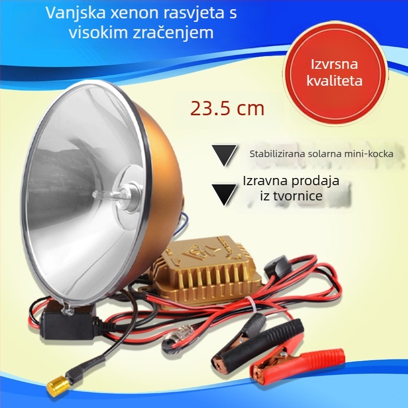 Xenon reflektor za glavu, 12V vanjska baterija, aluminijsko kućište, HID svjetlo, opcije snage 128W/200W/300W/400W, domet preko 500 m
